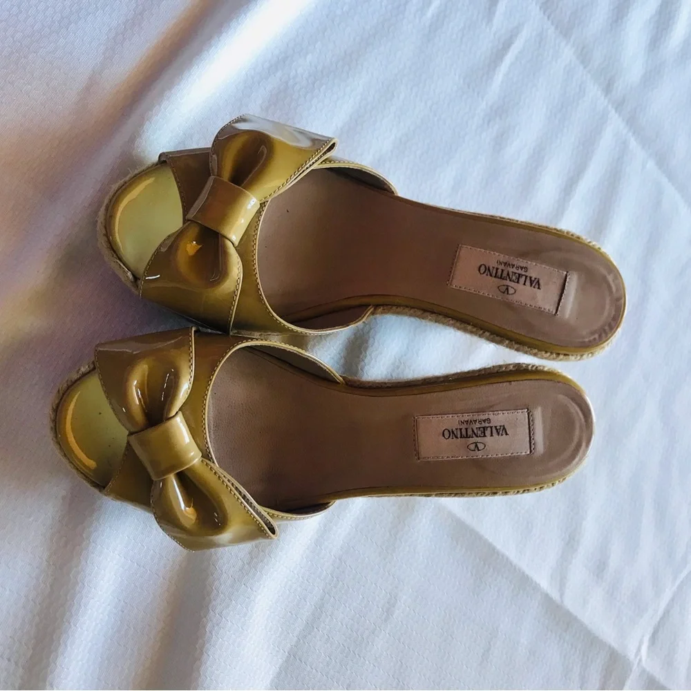Valentino Yellow Wedge Sandals